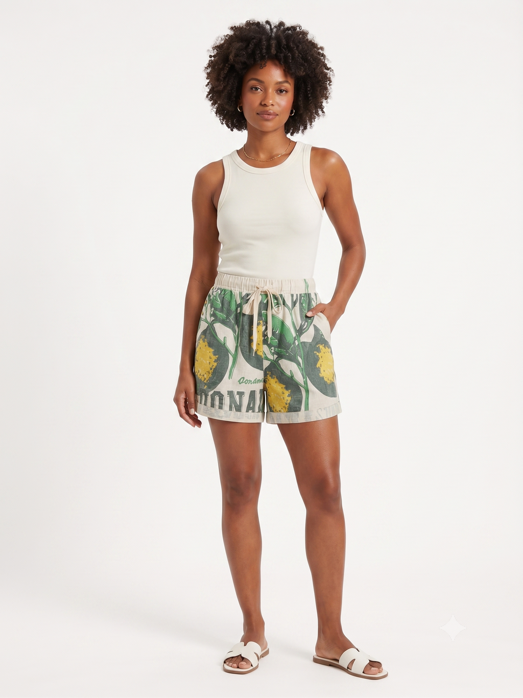 Graphic Linen-Blend Shorts