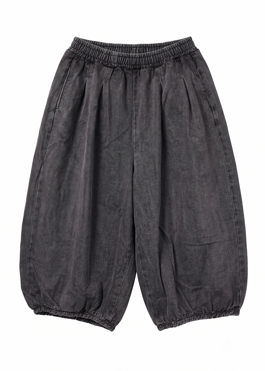 Casual Wide-Leg Denim Cropped Pants