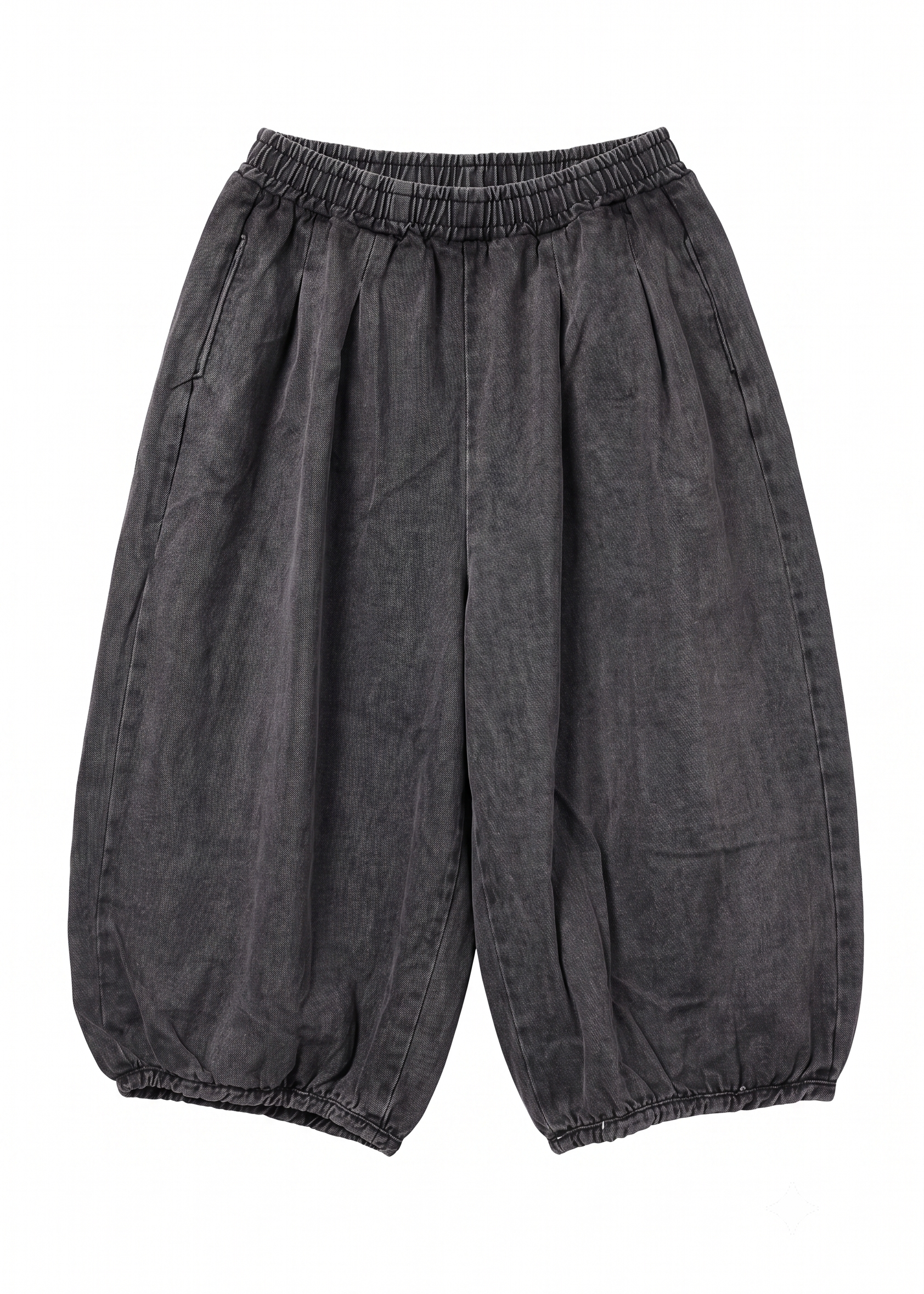 Casual Wide-Leg Denim Cropped Pants