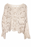 Crochet Lace Button-Down Cardigan