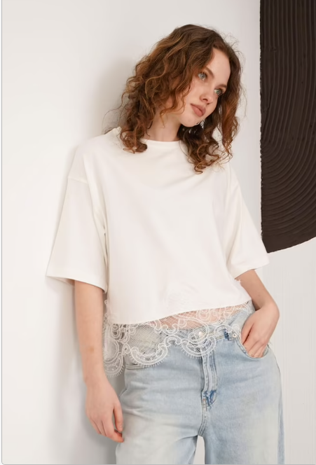 White Lace Casual T-shirt