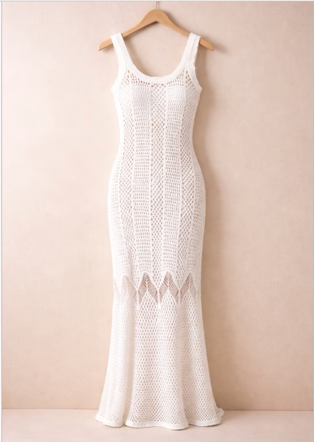 White Crochet Maxi Dress