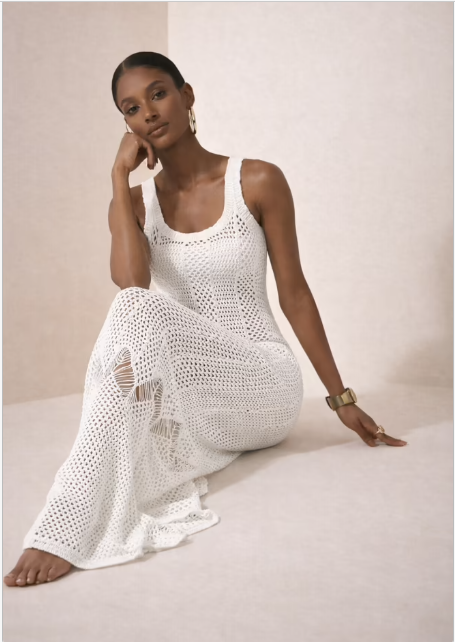 White Crochet Maxi Dress
